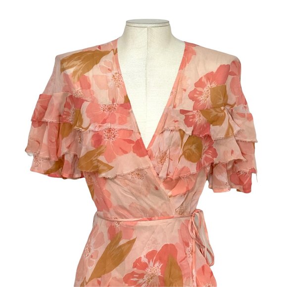 Reformation Hibiscus Floral Wrap Dress - Picture 2 of 7